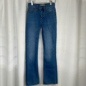 Madewell Cali Demi-Boot Jeans Raw Step Hem Boho Sz 24